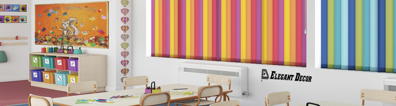 Vertical window blinds for large glass areas in Delhi